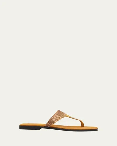 Nodaleto Bulla Nova Embellished Suede Thong Sandals In Orange