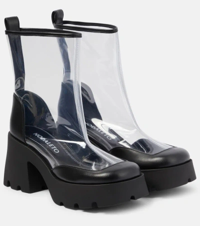 Nodaleto Bulla Rainy Leather-trimmed Pvc Ankle Boots In Transparent