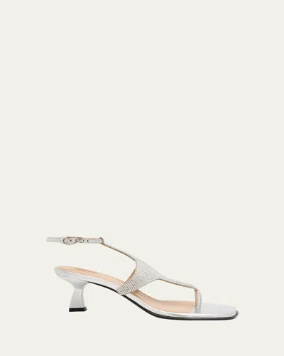 Nodaleto Dona Nova Embellished Metallic Leather Kitten-heel Sandals In Multi