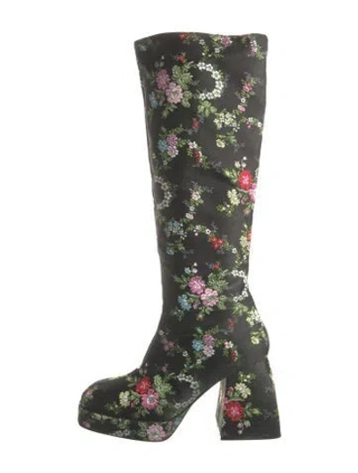 Pre-owned Nodaleto Floral Print Boots In Green