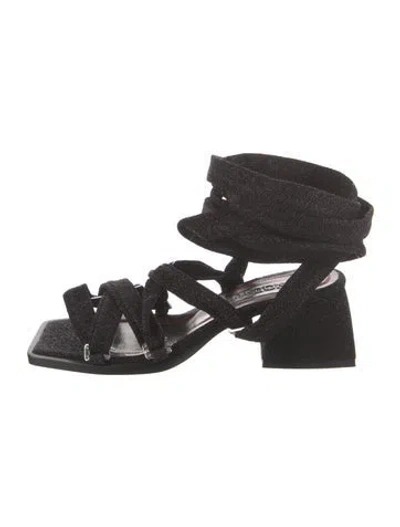 Pre-owned Nodaleto Gladiator Sandals In Black