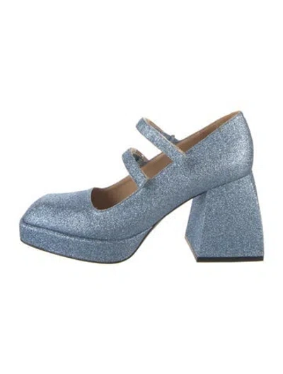 Pre-owned Nodaleto Glitter Glitter Accents Pumps In Blue