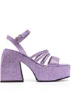 Nodaleto Glittered Platform Pumps In Violett