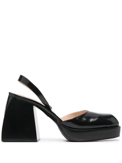 Nodaleto Bulla Jones 85 Pumps In Brushed Leather In Black Glassed