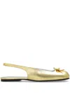 Nodaleto Leather Ballerina Shoes In Gold