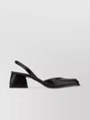 Nodaleto Leather Block Heel Square Toe Pumps In Black