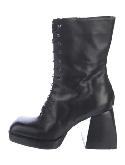 Pre-owned Nodaleto Leather Lace-up Boots In Black