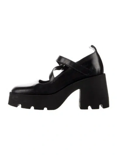 Pre-owned Nodaleto Leather Mary Jane Flats In Black