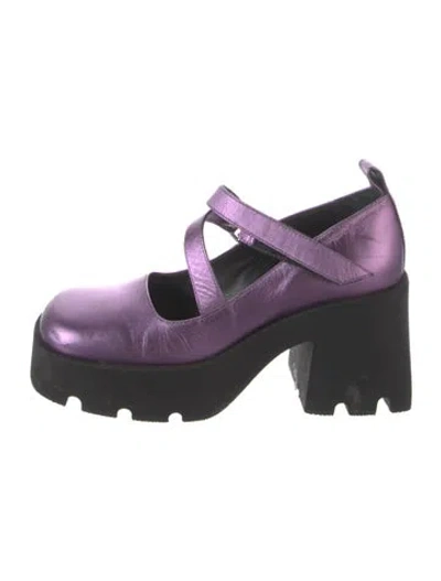 Pre-owned Nodaleto Leather Pumps In Metallic/purple