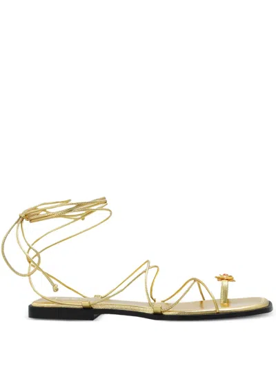 Nodaleto Leather Sandals In Gold