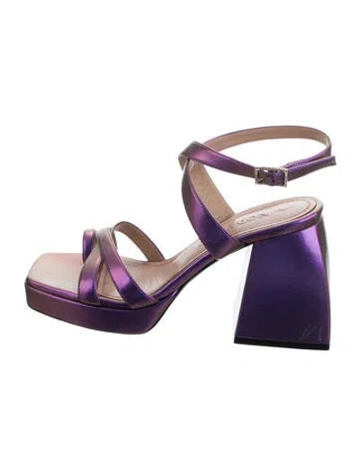 Pre-owned Nodaleto Leather Sandals In Neutrals/purple
