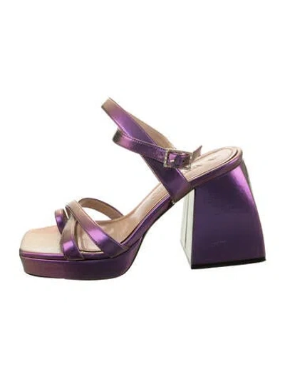 Pre-owned Nodaleto Leather Sandals In Purple