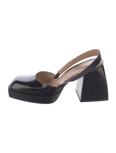 Pre-owned Nodaleto Leather Slingback Pumps In Black