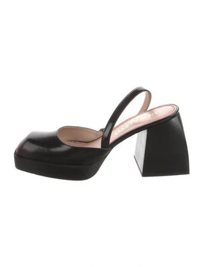 Pre-owned Nodaleto Leather Slingback Pumps In Black