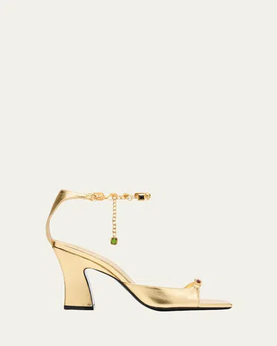 Nodaleto Nodstalgia Gemma Metallic Leather Ankle-strap Sandals In Animal Print
