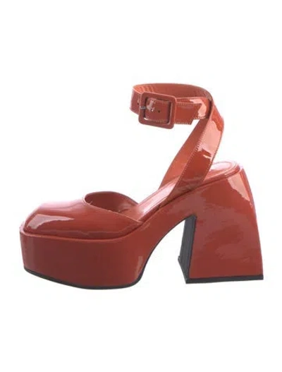 Pre-owned Nodaleto Patent Leather Pumps W/ Tags In Orange