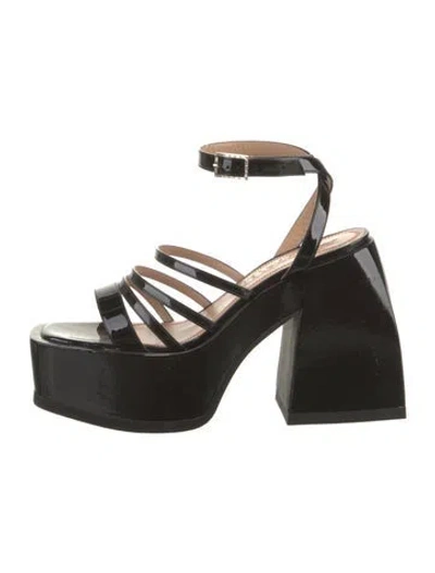 Pre-owned Nodaleto Patent Leather Sandals In Black