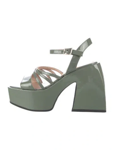 Pre-owned Nodaleto Patent Leather Sandals In Green