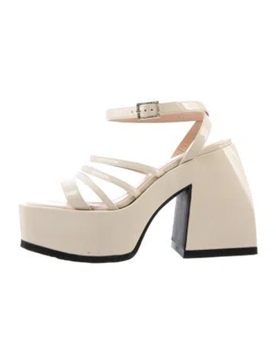 Pre-owned Nodaleto Patent Leather Sandals In Neutrals