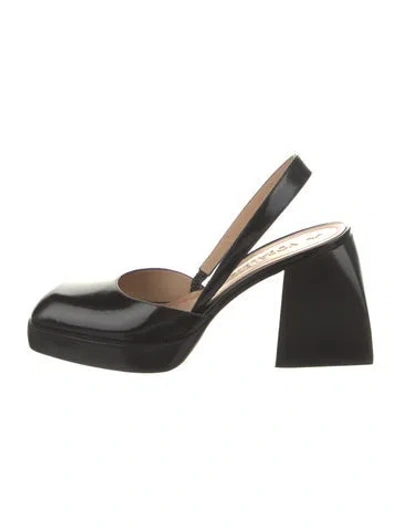 Pre-owned Nodaleto Patent Leather Slingback Pumps In Black