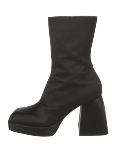 Pre-owned Nodaleto Satin Boots In Black