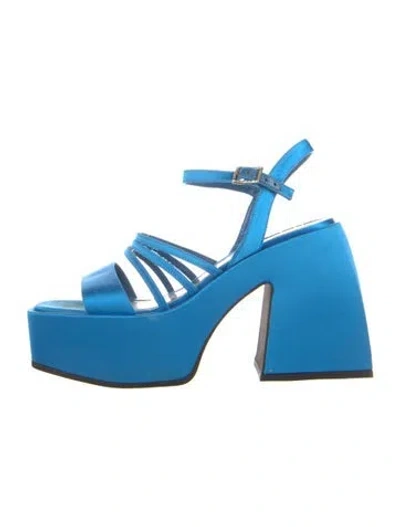 Pre-owned Nodaleto Satin Sandals In Blue