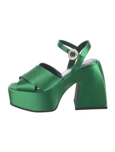 Pre-owned Nodaleto Satin Sandals In Green