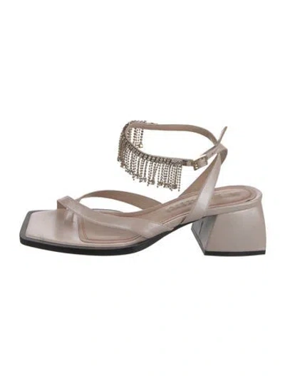 Pre-owned Nodaleto Satin Sandals In Neutral