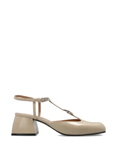 Nodaleto T-strap Leather Pumps In Gold