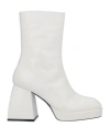 Nodaleto Woman Ankle Boots White Size 11 Soft Leather In White
