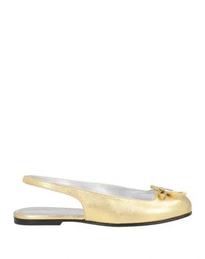 Nodaleto Woman Ballet Flats Gold Size 8 Lambskin In Multi