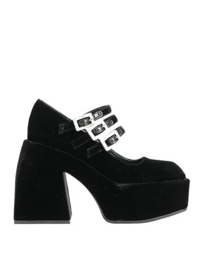 Nodaleto Woman Pumps Black Size 11 Textile Fibers, Soft Leather