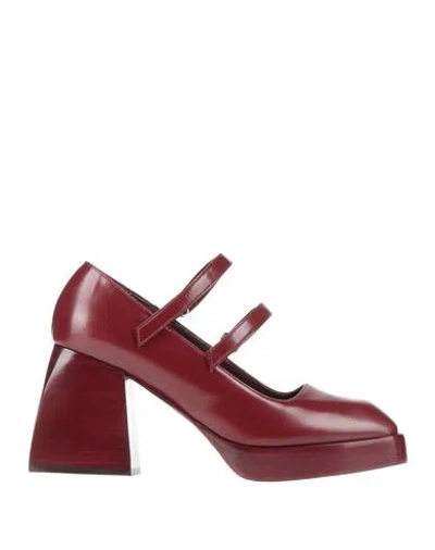 Nodaleto Woman Pumps Burgundy Size 8 Leather In Red