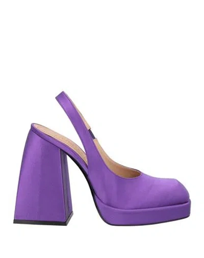 Nodaleto Slingback-pumps Mit Blockabsatz In Purple
