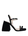 Nodaleto Woman Sandals Black Size 7.5 Textile Fibers In Black