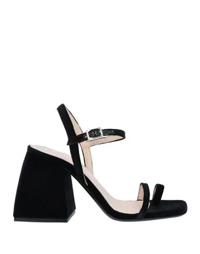 Nodaleto Woman Sandals Black Size 7.5 Textile Fibers