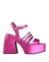 Nodaleto Woman Sandals Magenta Size 8 Textile Fibers In Magenta