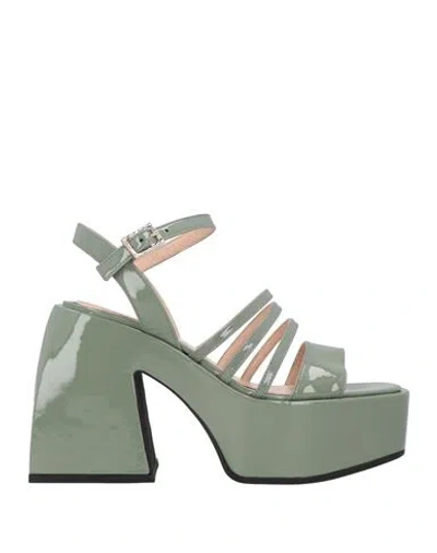 Nodaleto Woman Sandals Sage Green Size 8 Soft Leather