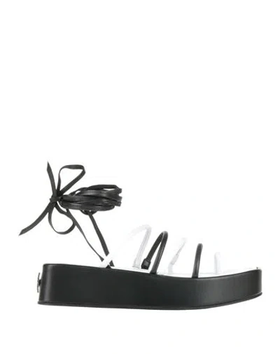 Nodaleto Woman Thong Sandal Black Size 8 Leather
