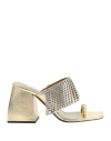 Nodaleto Woman Thong Sandal Gold Size 7 Leather