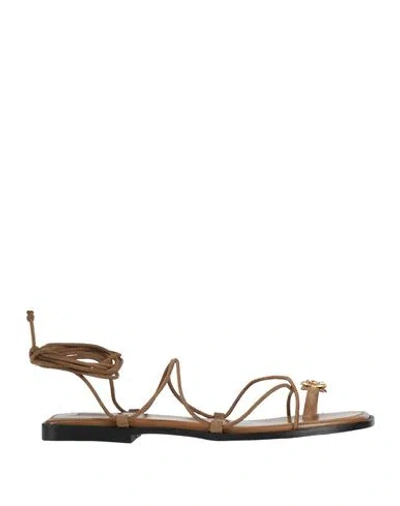 Nodaleto Woman Thong Sandal Light Brown Size 8 Calfskin
