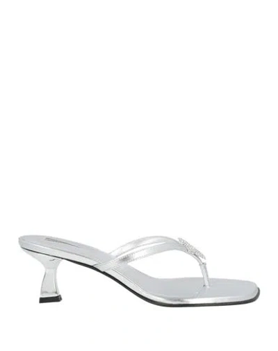 Nodaleto Woman Thong Sandal Silver Size 8 Lambskin