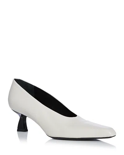 Nodaleto Women's Dona Leather Kitten Heel Pumps In White