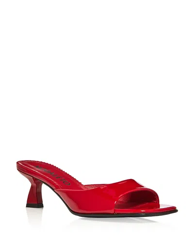 Nodaleto Women's Kitten Heel Mules In Red