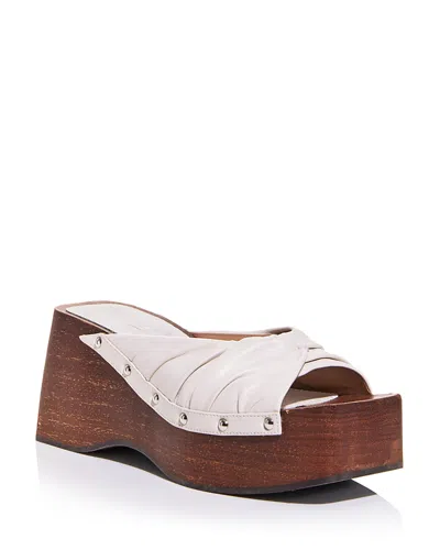 Nodaleto Women's Leather Studded Platform Slides In Multi