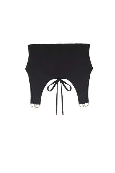 No'design Women's Black Dita Garter-detail Back-tie Belt