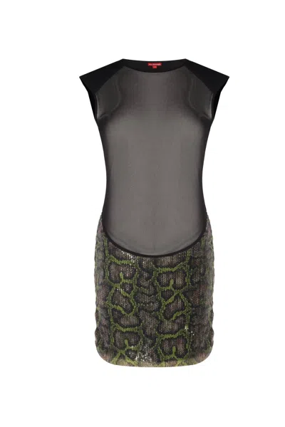 No'design Women's Black Marlene Sheer Mini Dress