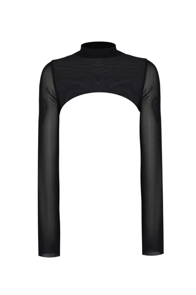 No'design Women's Black Sheer Bolero