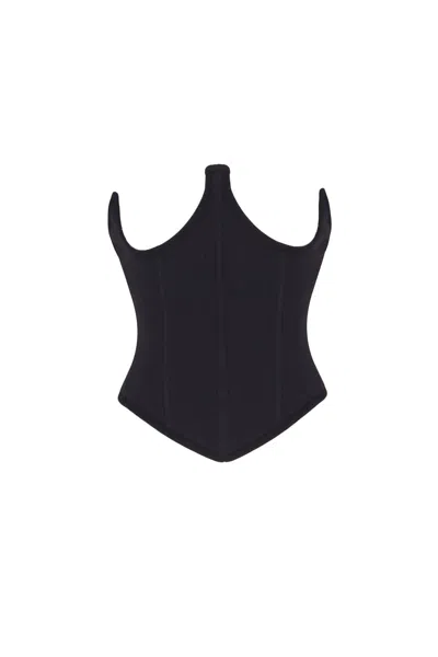 No'design Women's Black Zip-up Corset