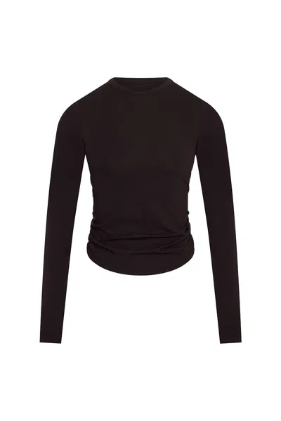 No'design Women's Brown Terra Side-ruched Blouse